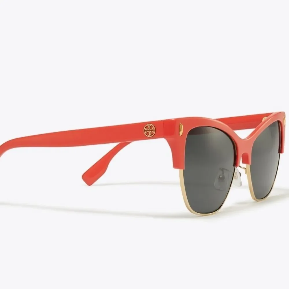 Tory‎ Burch Miller Cat-Eye Sunglasses- Coral/Dark Grey